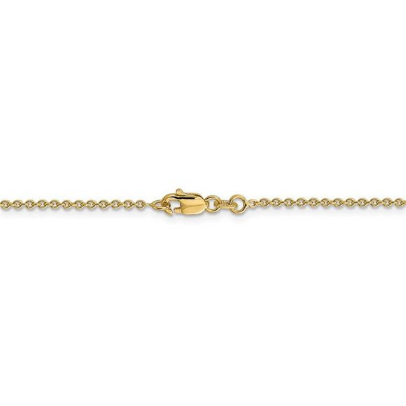 1.8mm 14k Yellow Gold Polished Round Cable Chain Necklace, 18 Inch - Picture 4 of 8